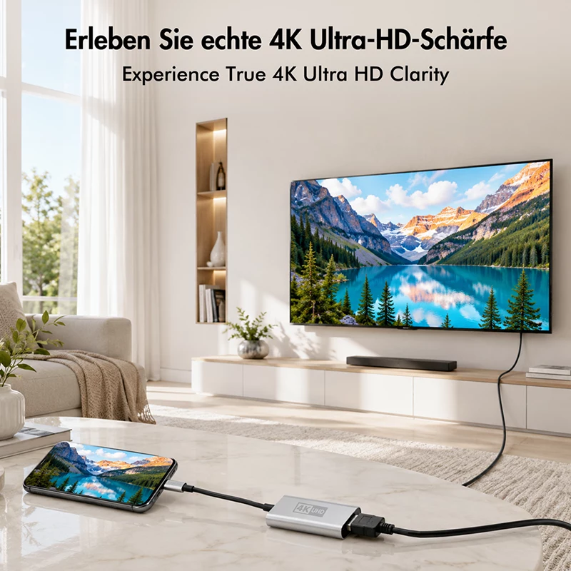 LogiLink CUA0115 USB 3.2 Gen1 Type-C -adapteri, C/M–HDMI-A/F, 4K/60 Hz, metalli, musta/hopea, 0,15 m