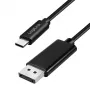 Logilink CUA0131 USB 3.2 Gen2 Type-C -kaapeli, C/M–DP/M, 8K/60 Hz, nailon, metalli, musta, 2 m