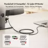 Logilink CUA0131 USB 3.2 Gen2 Type-C -kaapeli, C/M–DP/M, 8K/60 Hz, nailon, metalli, musta, 2 m