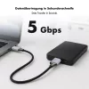 Logilink CU0198 USB 3.2 Gen1 Type-C -kaapeli, C/M–Micro-USB/M, 5 Gbps, nailon, metalli, musta/hopea, 1 m