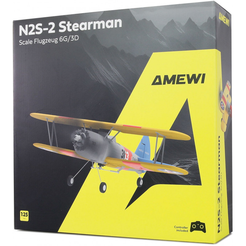 Amewi AMXFlight N2S-2 Stearman 360 mm 6G/3D 6-kanavainen RTF, 14+ (24148)