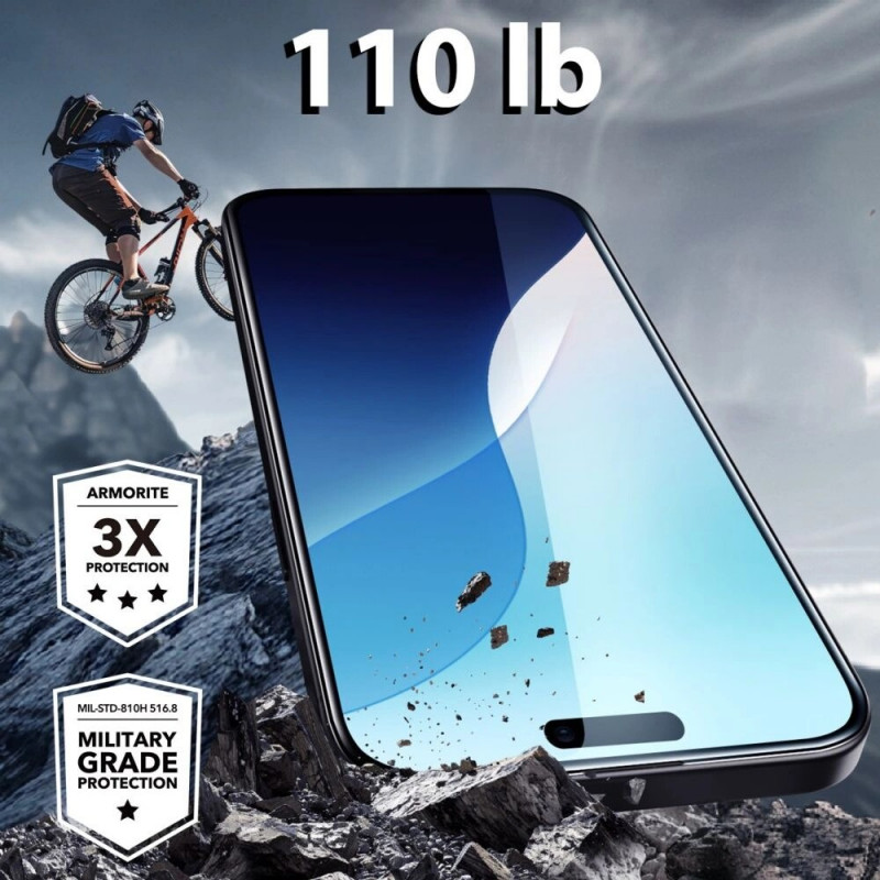 ESR Armorite karkaistu lasi Apple iPhone 16 -puhelimelle, musta kehys