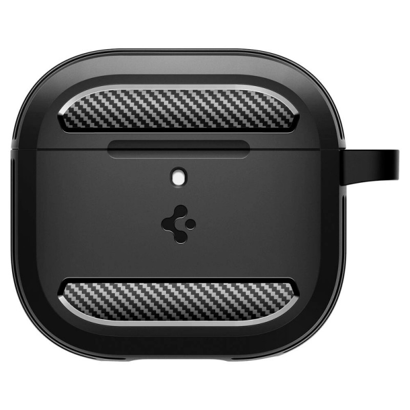 Spigen Rugged Armor -suojakotelo Apple AirPods 4 -kuulokkeille, matta musta