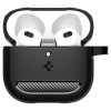 Spigen Rugged Armor -suojakotelo Apple AirPods 4 -kuulokkeille, matta musta