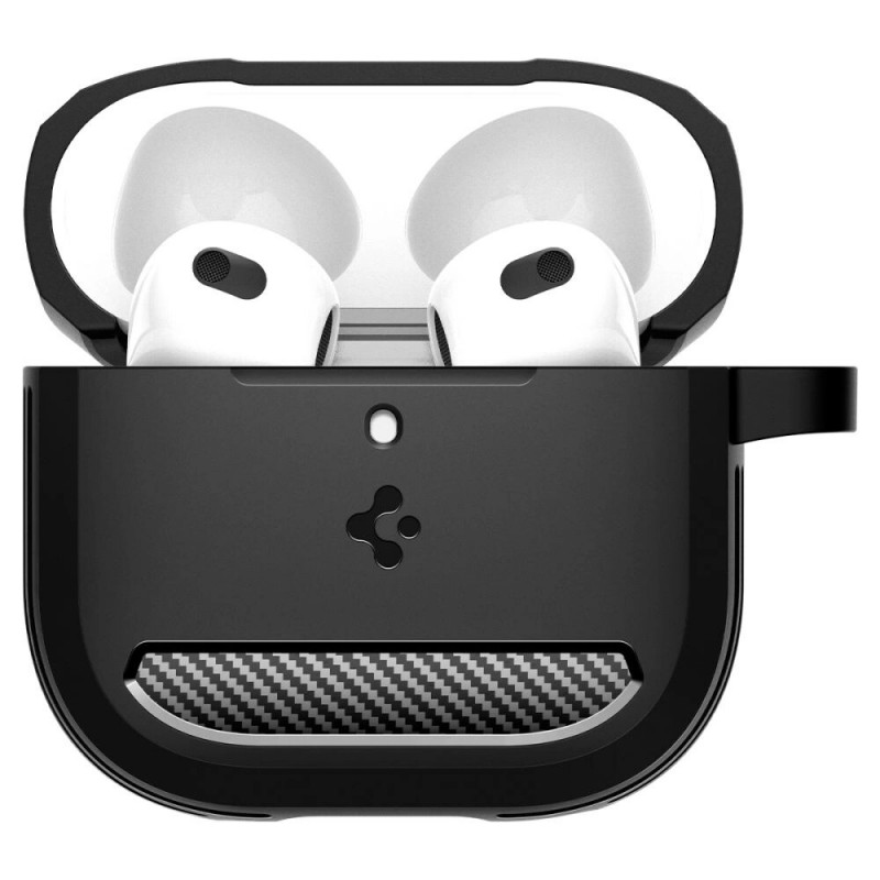 Spigen Rugged Armor -suojakotelo Apple AirPods 4 -kuulokkeille, matta musta