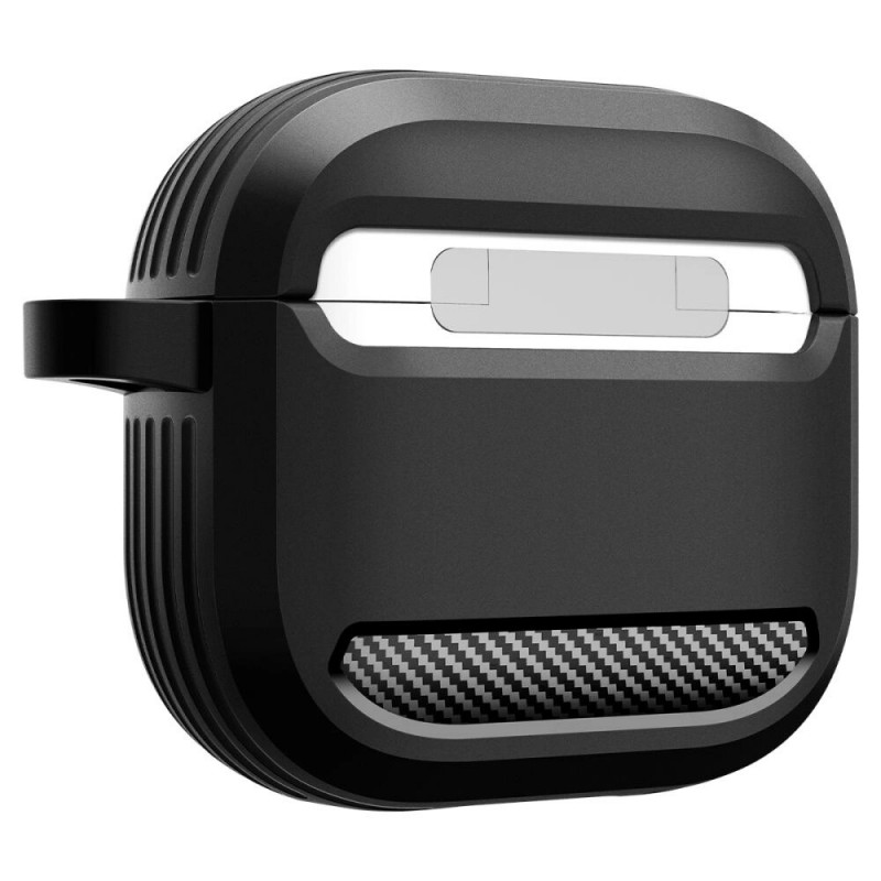 Spigen Rugged Armor -suojakotelo Apple AirPods 4 -kuulokkeille, matta musta