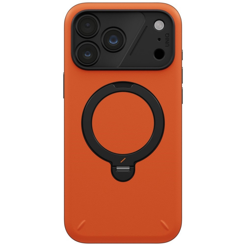 UNIQ Elix -kuori Apple iPhone 18 Pro Max / 17 Pro Max -puhelimelle, 360° kiertyvä jalusta, oranssi