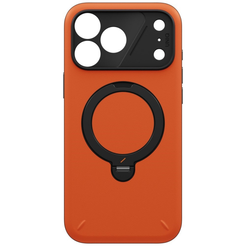UNIQ Elix -kuori Apple iPhone 18 Pro Max / 17 Pro Max -puhelimelle, 360° kiertyvä jalusta, oranssi