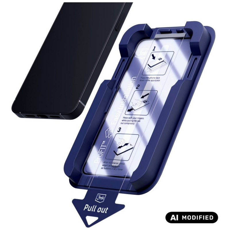 3MK HardGlass Max karkaistu lasi Apple iPhone 15 Pro -puhelimelle, musta