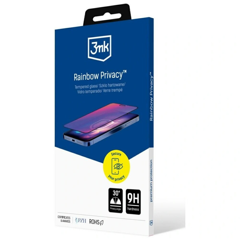 3MK Rainbow Privacy karkaistu lasi Apple iPhone 17e / 16e -puhelimelle