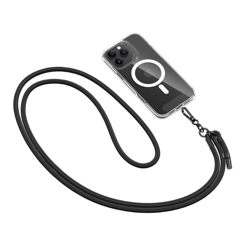 Tech-Protect C1S Rope Crossbody Strap, musta/musta