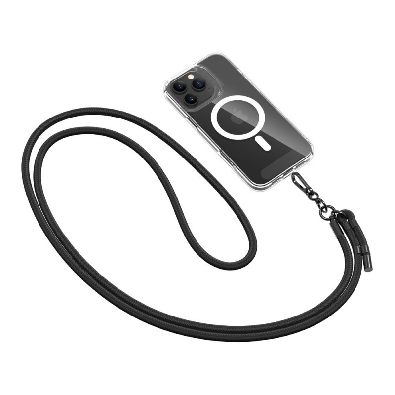 Tech-Protect C1S Rope Crossbody Strap, musta/musta