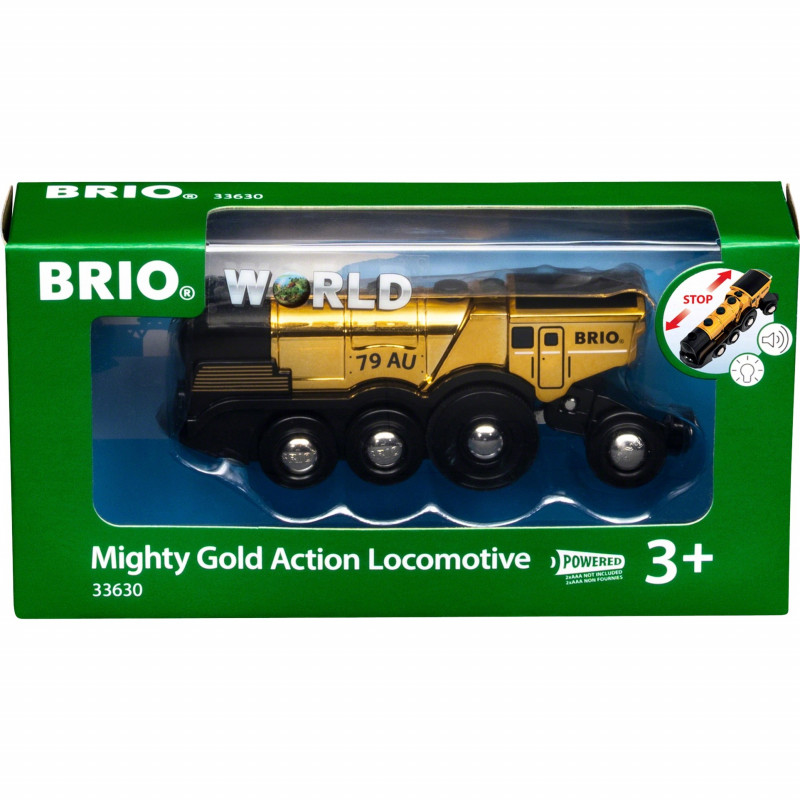 BRIO World kultainen akkuveturi valolla ja äänellä (33630)