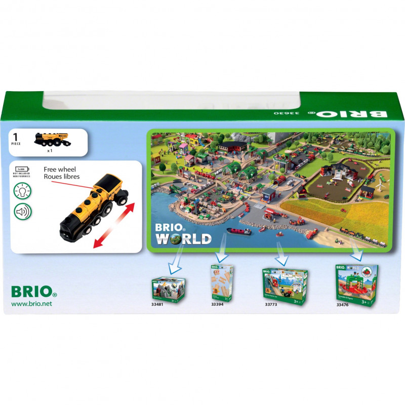 BRIO World kultainen akkuveturi valolla ja äänellä (33630)
