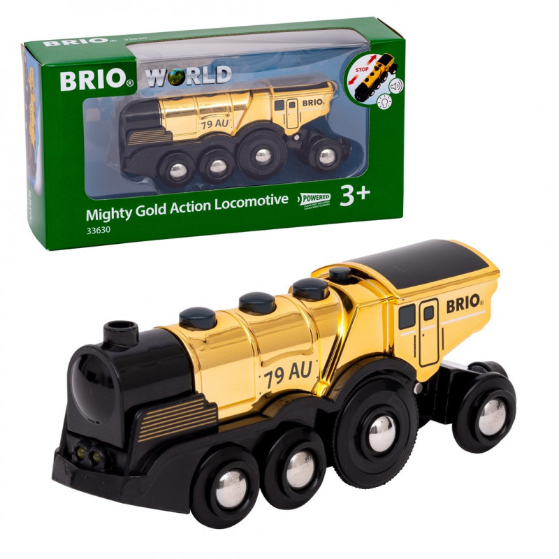 BRIO World kultainen akkuveturi valolla ja äänellä (33630)