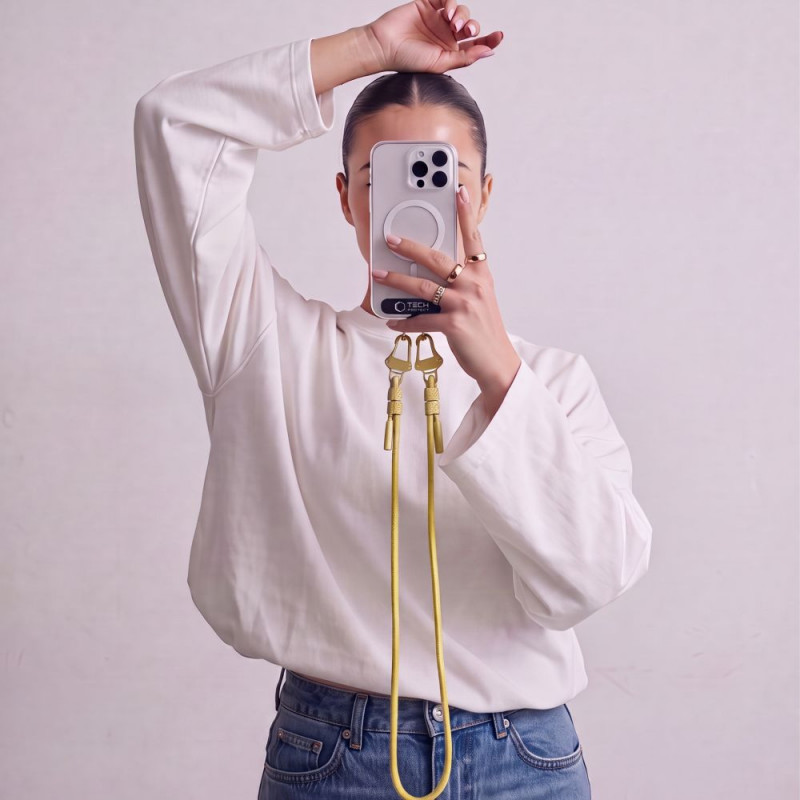 Tech-Protect C5SD Rope Crossbody Phone Strap, 80 cm, kanariankeltainen