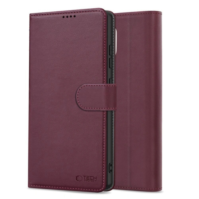 Tech-Protect lompakkokotelo Xiaomi Redmi Note 15 Pro 5G THP5097, burgundinpunainen