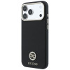 Guess GUE005537-0 Grained Round Strass Logo MagSafe -suojakuori Apple iPhone 18 Pro Max / 17 Pro Max -puhelimelle, musta