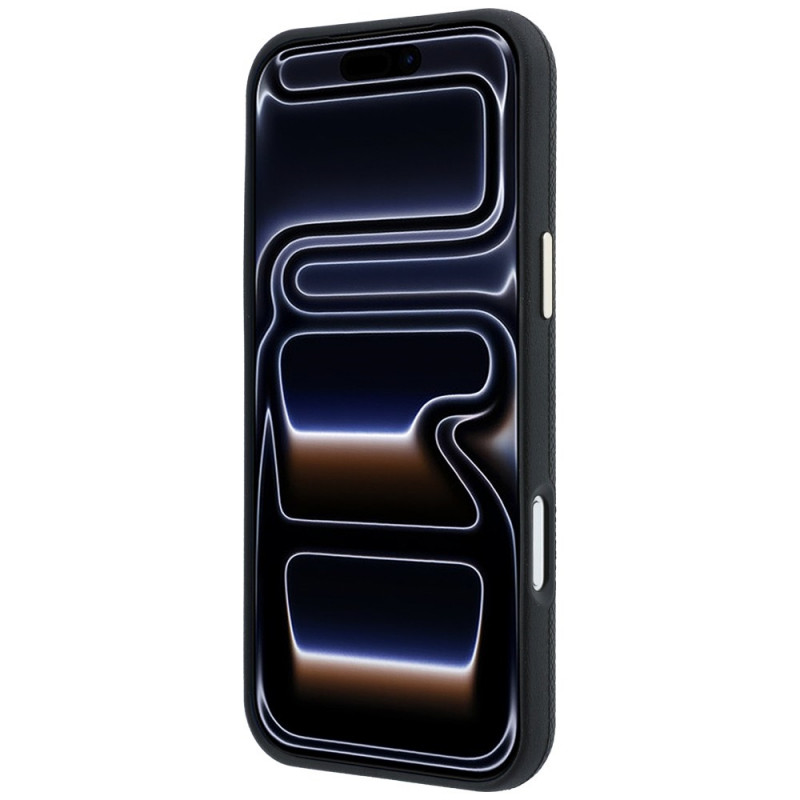 Guess GUE005537-0 Grained Round Strass Logo MagSafe -suojakuori Apple iPhone 18 Pro Max / 17 Pro Max -puhelimelle, musta
