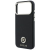 Guess GUE005537-0 Grained Round Strass Logo MagSafe -suojakuori Apple iPhone 18 Pro Max / 17 Pro Max -puhelimelle, musta