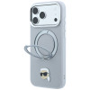 Karl Lagerfeld with Ring Stand 360 Karl Head Pin MagSafe suojakuori Apple iPhone 18 Pro Max / 17 Pro Max -puhelimelle, harmaa (KF003236)