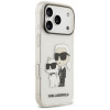 Karl Lagerfeld IML NFT Glitter Karl&Choupette -kuori KF003400 Apple iPhone 18 Pro Max / 17 Pro Max -puhelimille, läpinäkyvä
