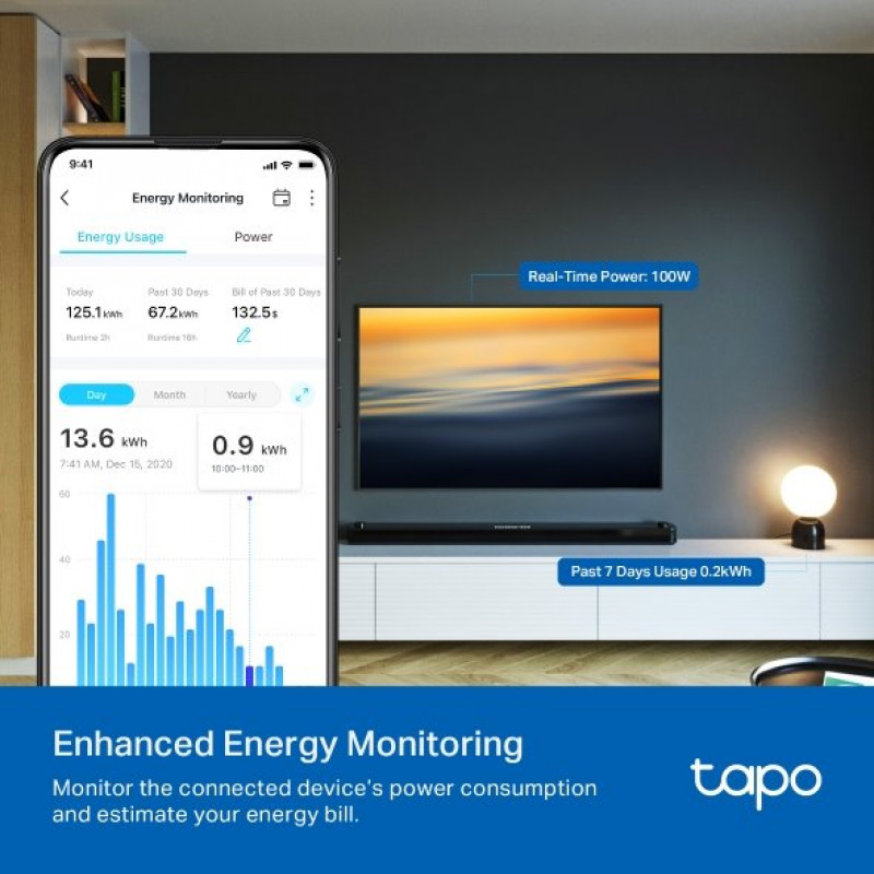 TP-Link Tapo P100M Mini älypistorasia Wi-Fi (EU)