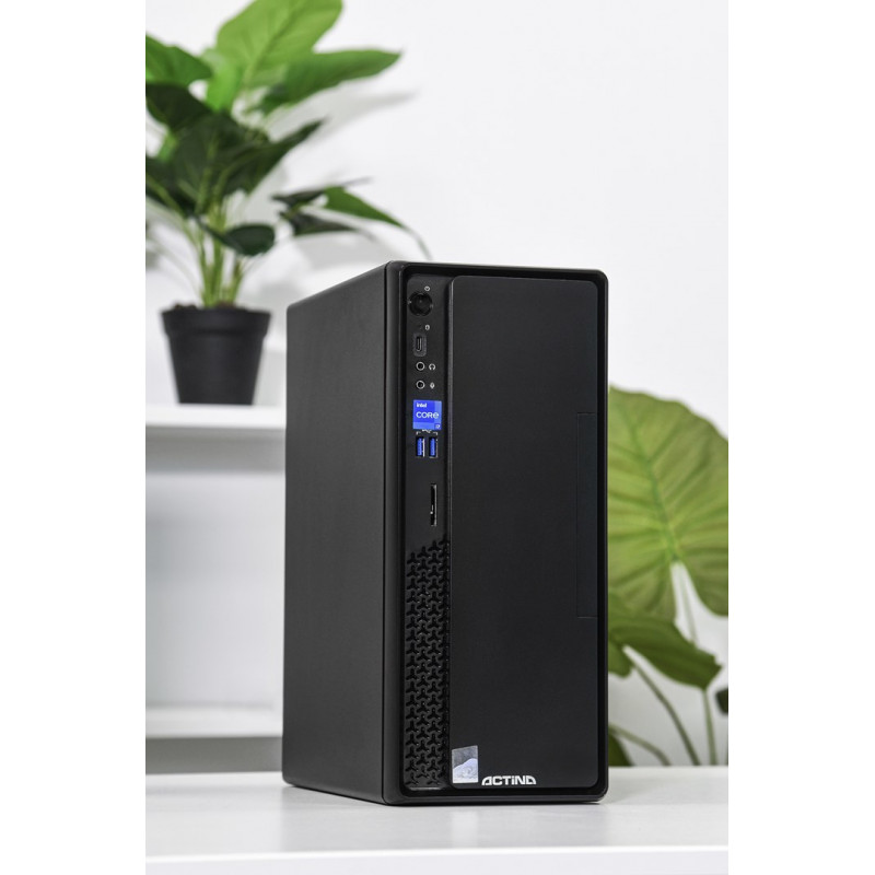Actina Prime i3-12100 Mini Tower -pöytätietokone, Intel Core i3-12100, 8 GB DDR4 RAM, 512 GB SSD, Windows 11 Home, musta