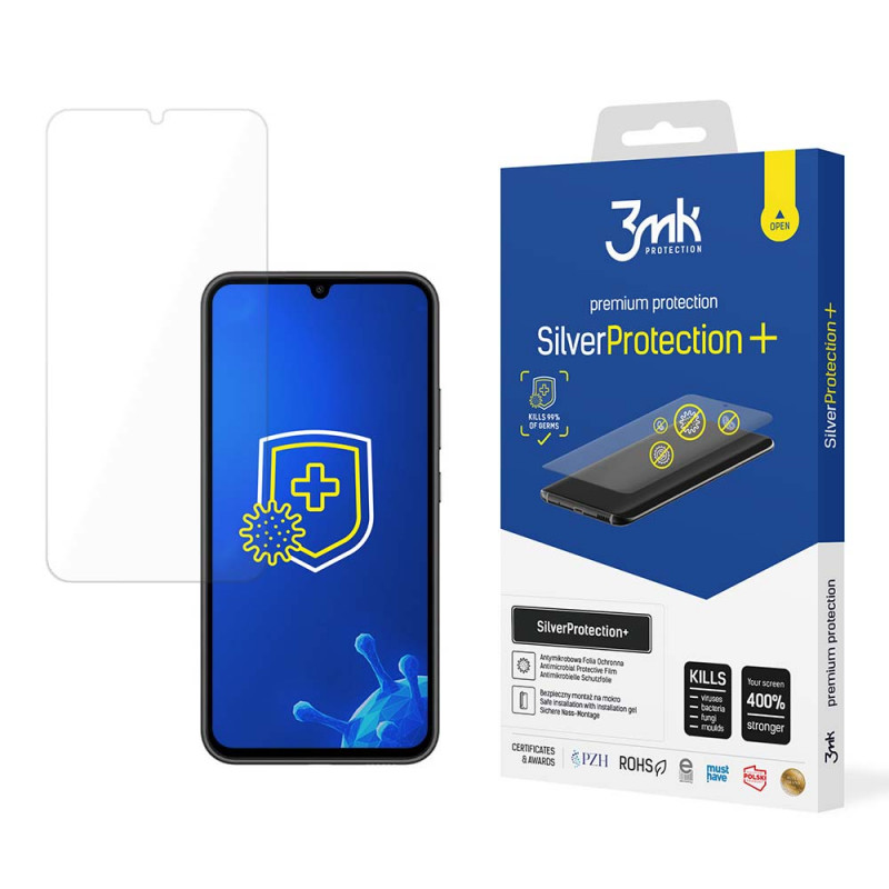 3MK SilverProtection+ antimikrobinen näytönsuoja laitteelle Samsung Galaxy A34 5G