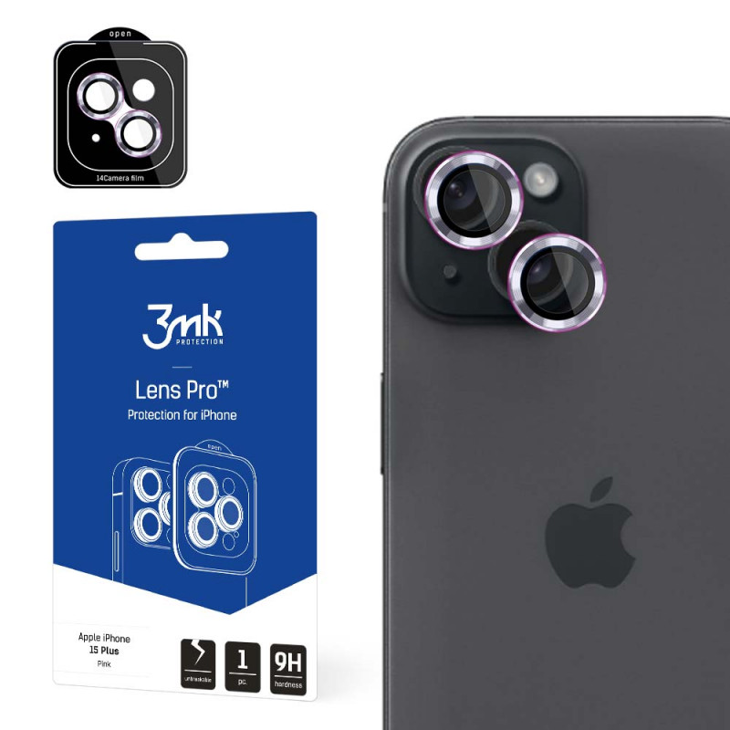 3MK Lens Protection Pro Apple iPhone 15 Plus, vaaleanpunainen