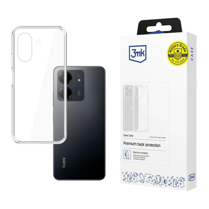 3MK Clear Case Redmi 13C / POCO C65 -kotelo, läpinäkyvä