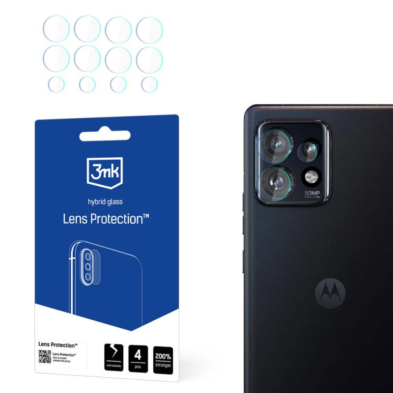 3MK Lens Protection hybridilasi kameran linssille Motorola Edge 40 Pro 5G (4 kpl)