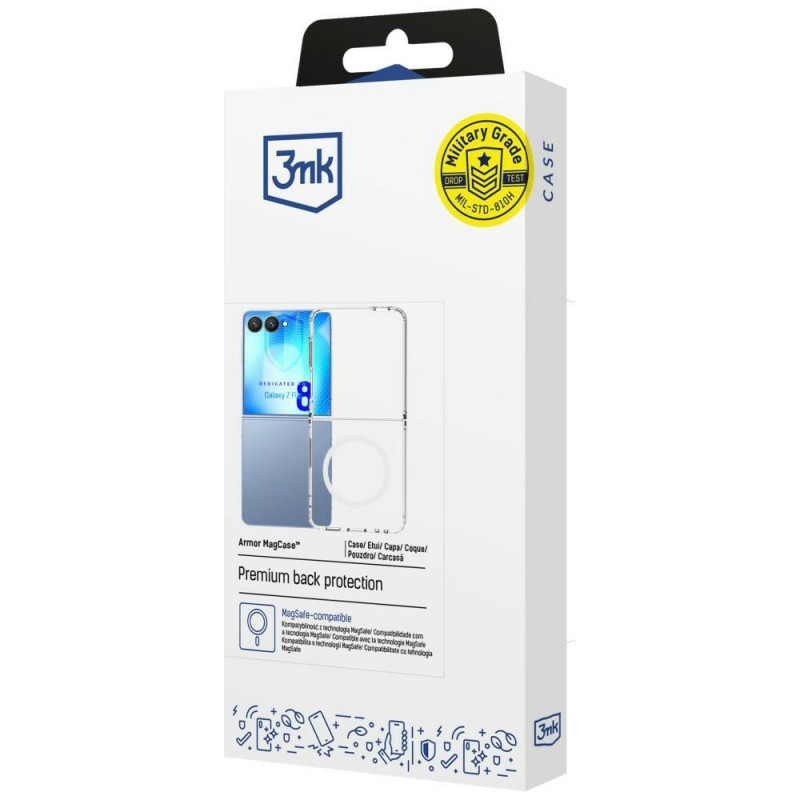 3MK Armor MagCase Samsung Galaxy Z Flip8, läpinäkyvä