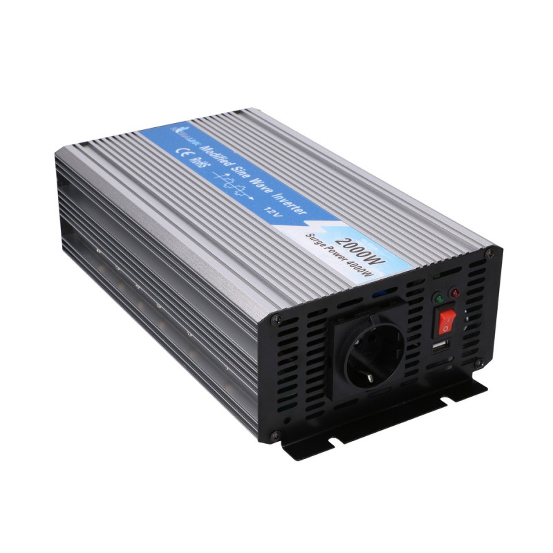 Extralink OPIM-2000W jännitemuunnin, 12 V, 2000 W muunneltu siniaalto