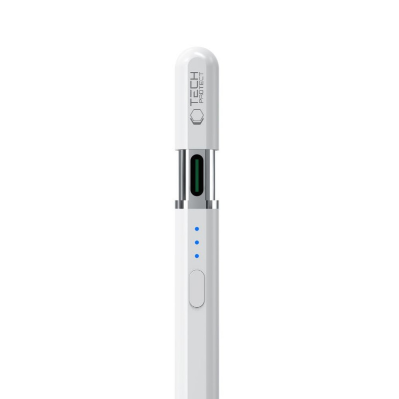 Tech-Protect Digital Magnetic Stylus Pen 3 -kynä Apple iPadille, valkoinen