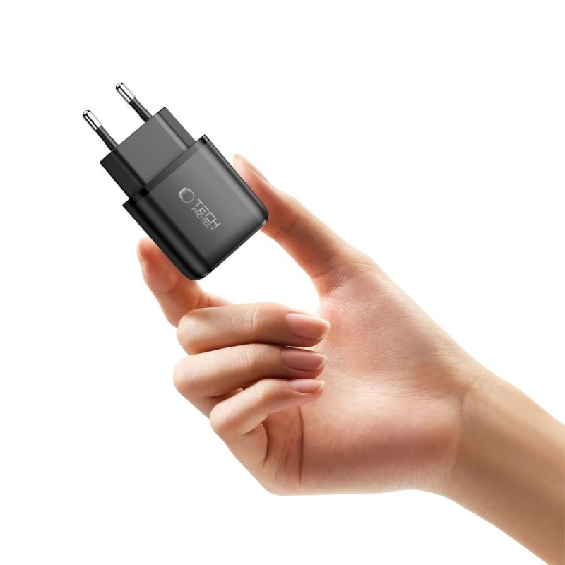 Tech-Protect NCA20 USB-A / USB-C seinälaturi PD 20W / QC3.0, musta