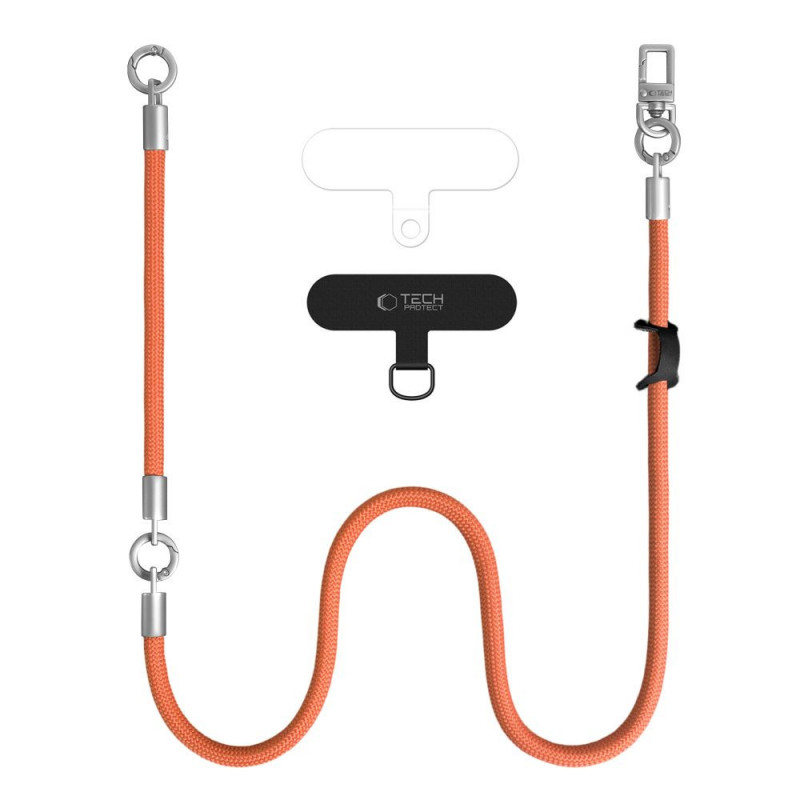 Tech-Protect C10S Rope Crossbody & Wrist puhelinhihnasarja, oranssi/titaani