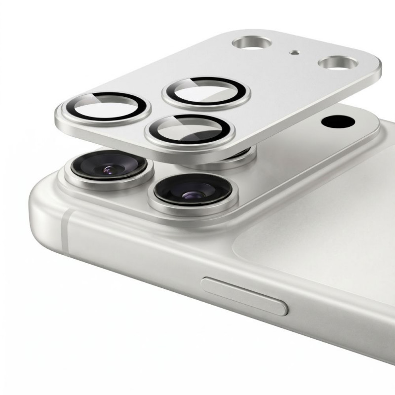 Tech-Protect Camfull Fit+ kameran linssinsuoja Apple iPhone 18 Pro -puhelimelle, hopea