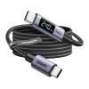 Ugreen L530 USB-C–USB-C-kaapeli, PD 240 W, 480 Mbps, näytöllä, 2 m, musta