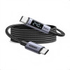 Ugreen L530 USB-C–USB-C-kaapeli, PD 240 W, 480 Mbps, näytöllä, 2 m, musta