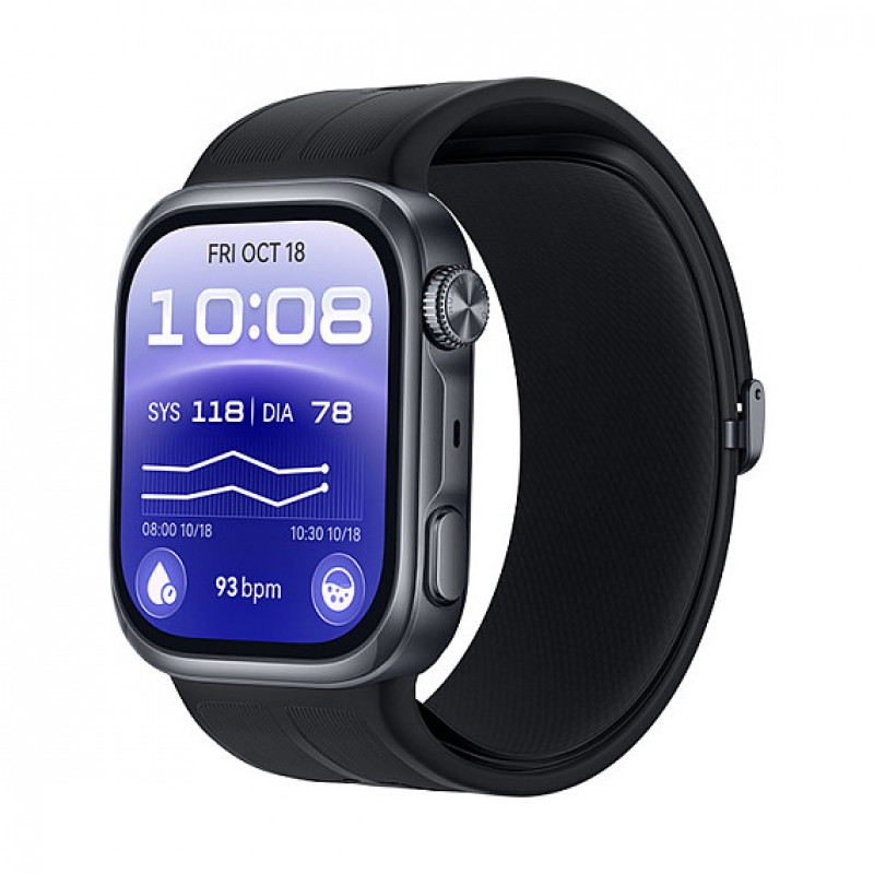 Huawei Watch D3 Riva-B10 46 mm älykello, alumiinikotelo, kuminen ranneke, musta (55020KBU)