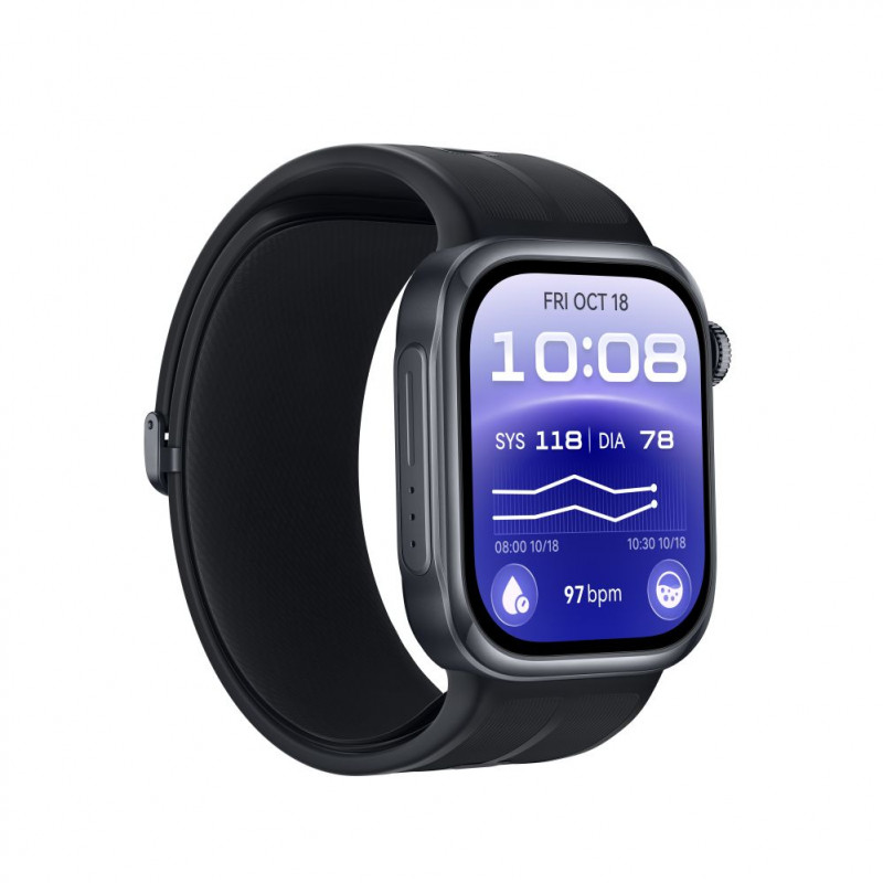 Huawei Watch D3 Riva-B10 46 mm älykello, alumiinikotelo, kuminen ranneke, musta (55020KBU)