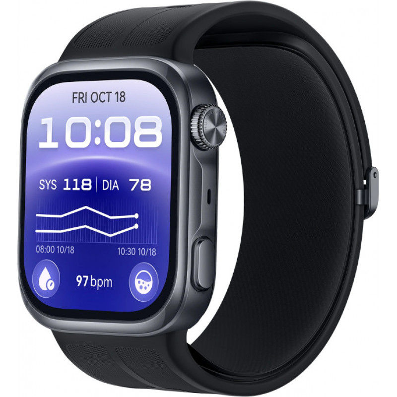 Huawei Watch D3 Riva-B10 46 mm älykello, alumiinikotelo, kuminen ranneke, musta (55020KBU)