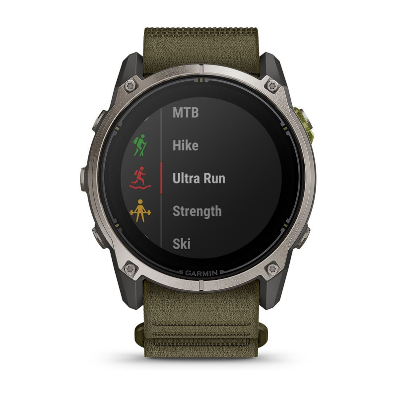 Garmin Enduro 4 GPS-älykello tummanoliivinvihreällä ComfortFit-kangasrannekkeella (010-04799-01)