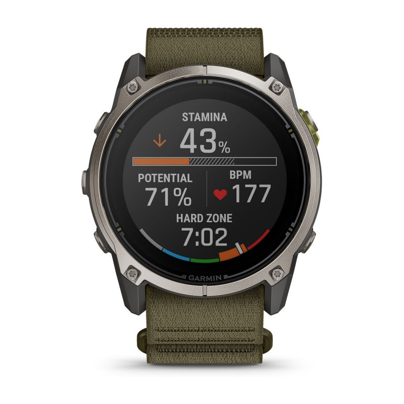 Garmin Enduro 4 GPS-älykello tummanoliivinvihreällä ComfortFit-kangasrannekkeella (010-04799-01)