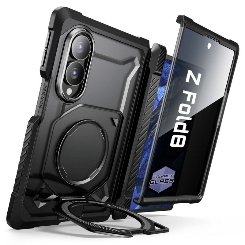 Supcase UB Grip Mag MagSafe Privacy -tietosuojalasikotelo Samsung Galaxy Z Fold 8 -puhelimelle, musta