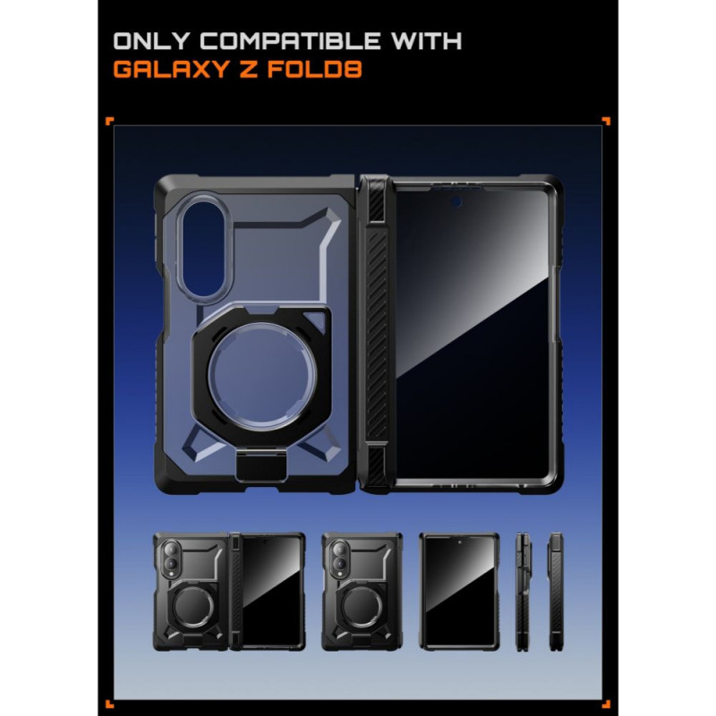 Supcase UB Grip Mag MagSafe Privacy -tietosuojalasikotelo Samsung Galaxy Z Fold 8 -puhelimelle, musta