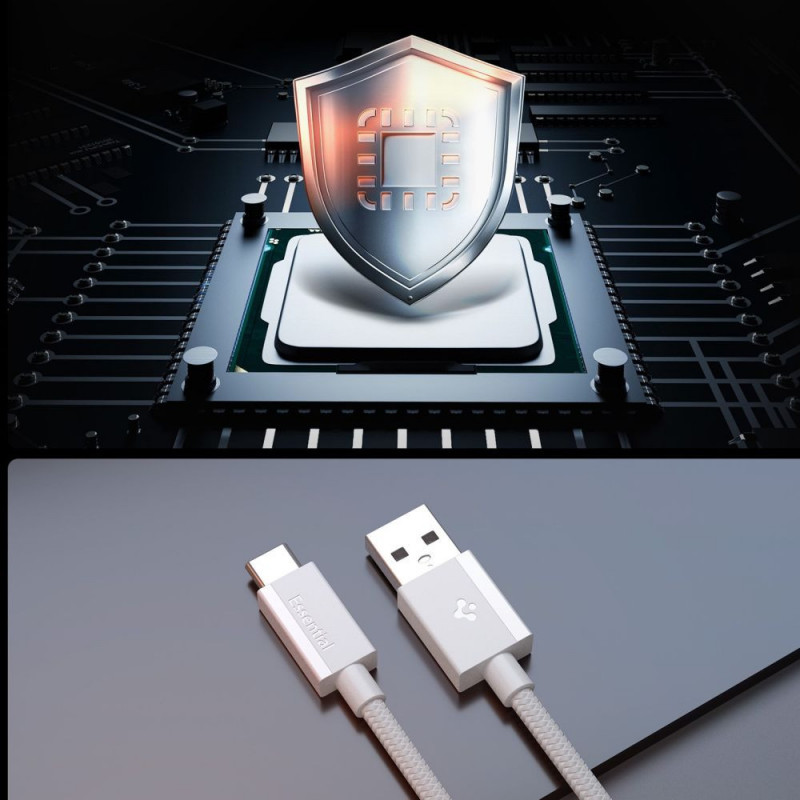 Spigen EB6015AC Essential USB-C-kaapeli 60W 150 cm, valkoinen