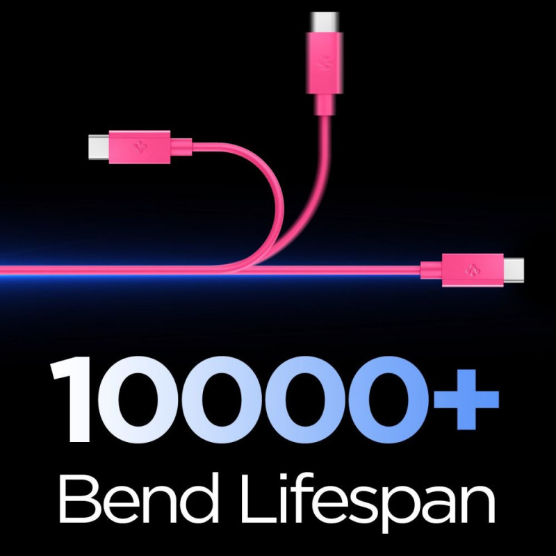 Spigen EB6010CC Essential USB-C–USB-C-kaapeli 60W 100 cm, vaaleanpunainen