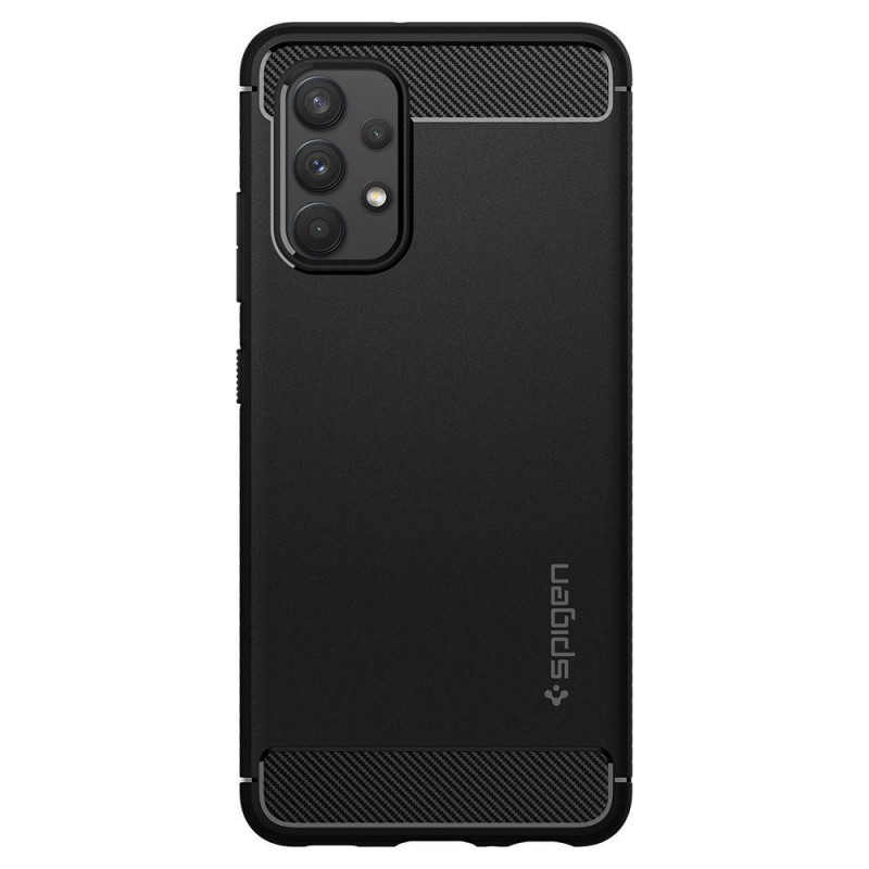 Spigen Rugged Armor -suojakuori Samsung Galaxy A52 / A52s -puhelimelle, mattamusta